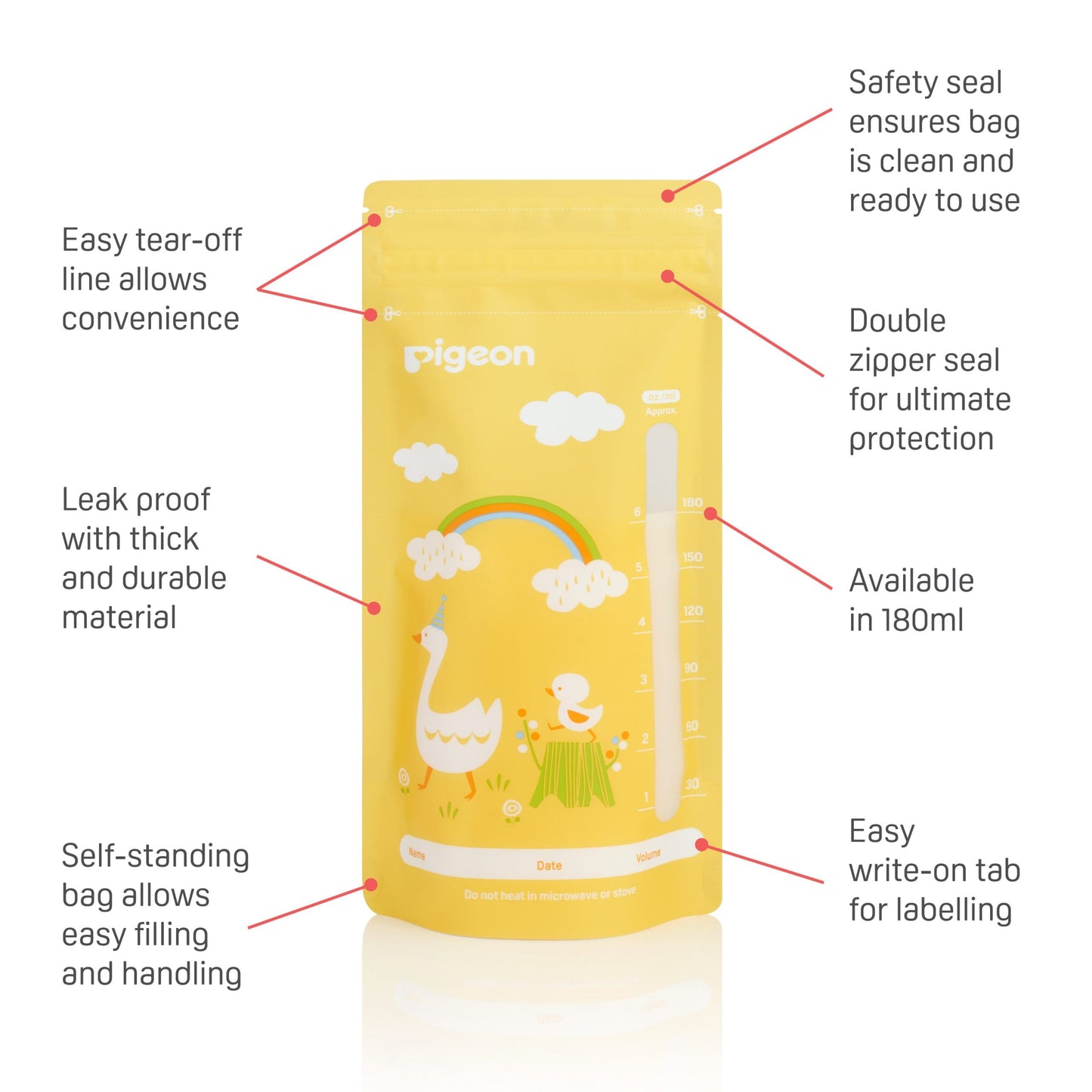 Breastmilk Storage Bags Animals 180ml