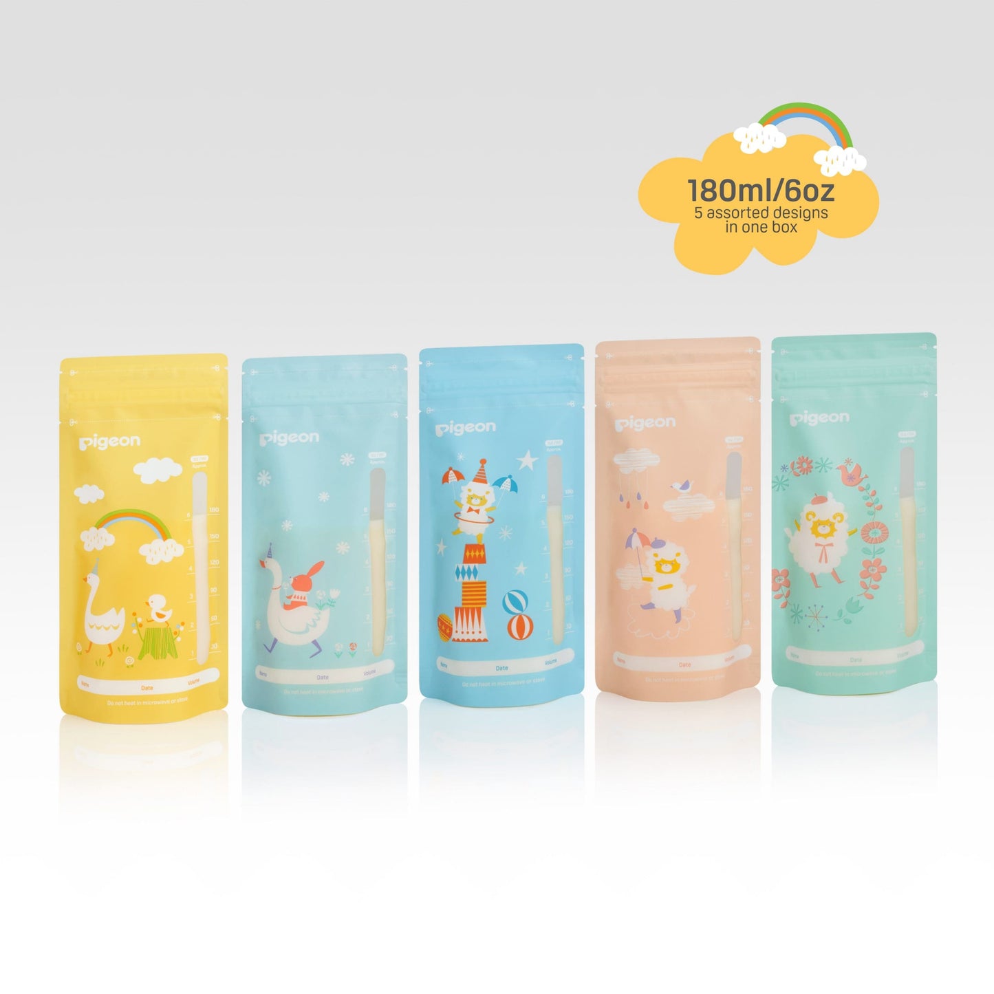 Breastmilk Storage Bags Animals 180ml