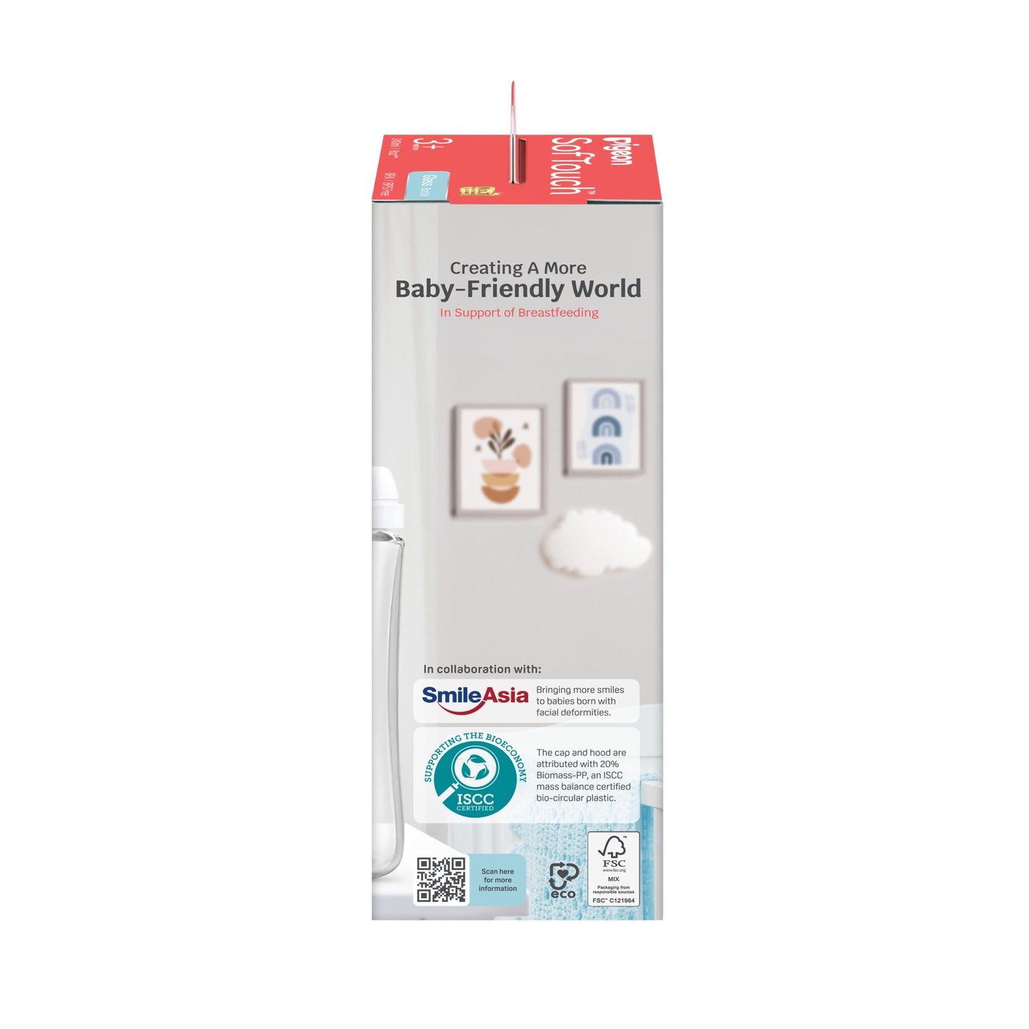 SofTouch™ BPP Nursing Bottle Glass 240ml Logo