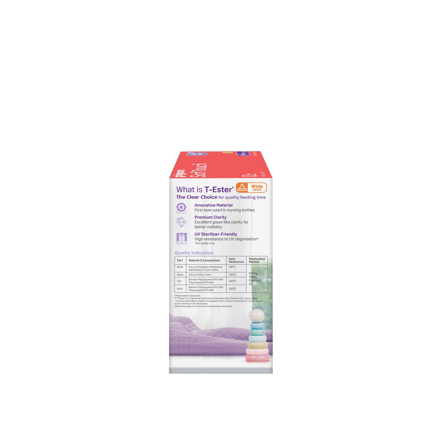 SofTouch™ BPP Nursing Bottle T-Ester 240ml Logo Twin Pack
