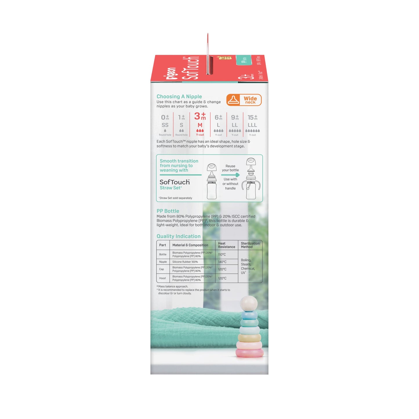 SofTouch™ BPP Nursing Bottle PP 240ml Logo