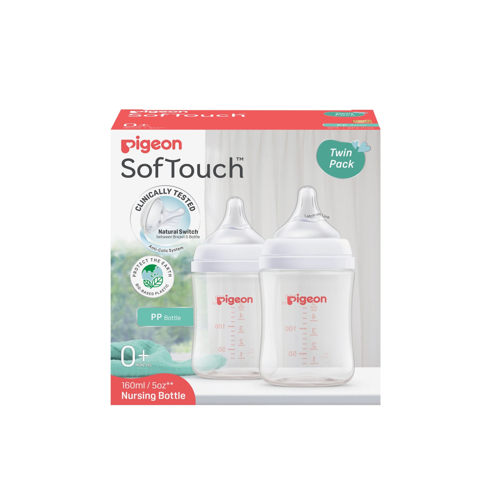 81292_SofTouch BPP Nursing Bottle PP 160ml Twin Pack Logo_Packaging_Front