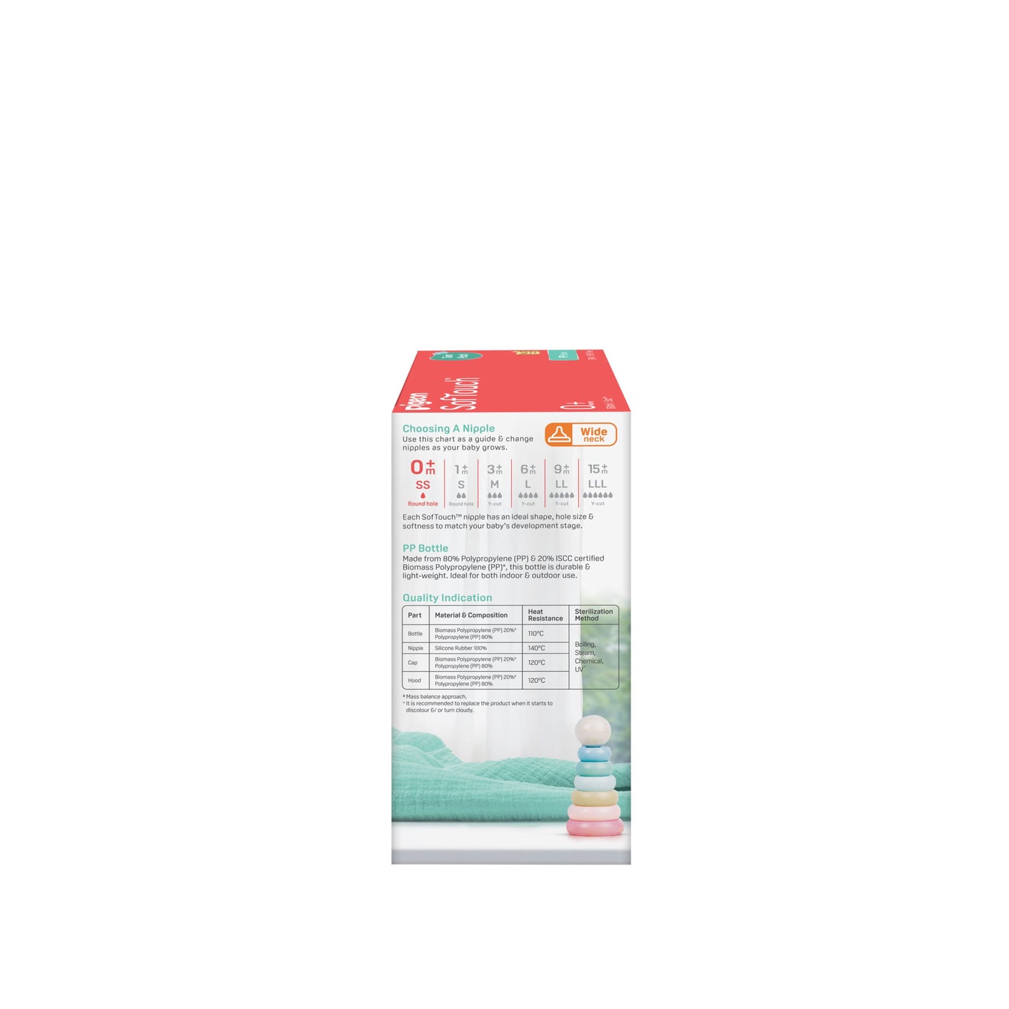 SofTouch™ BPP Nursing Bottle PP 160ml Logo Twin Pack