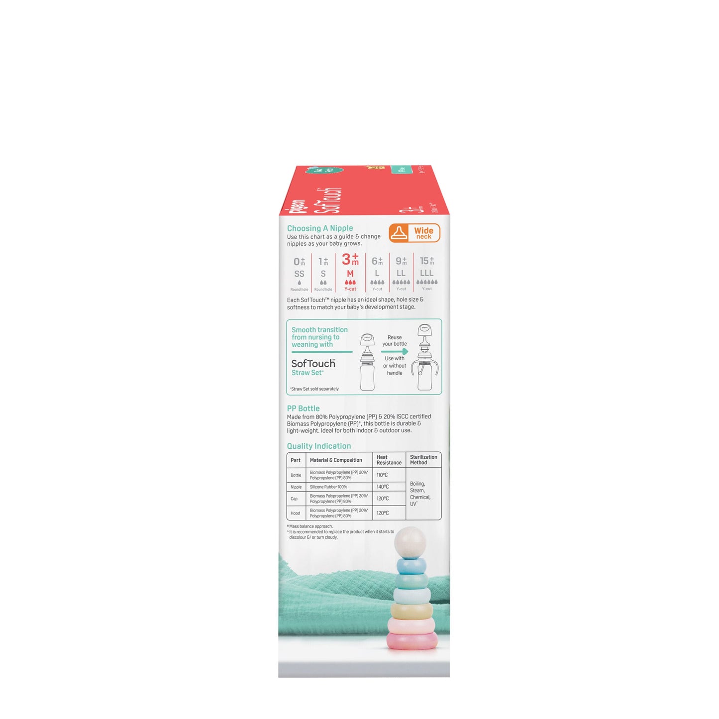 SofTouch™ BPP Nursing Bottle PP 240ml Logo Twin Pack
