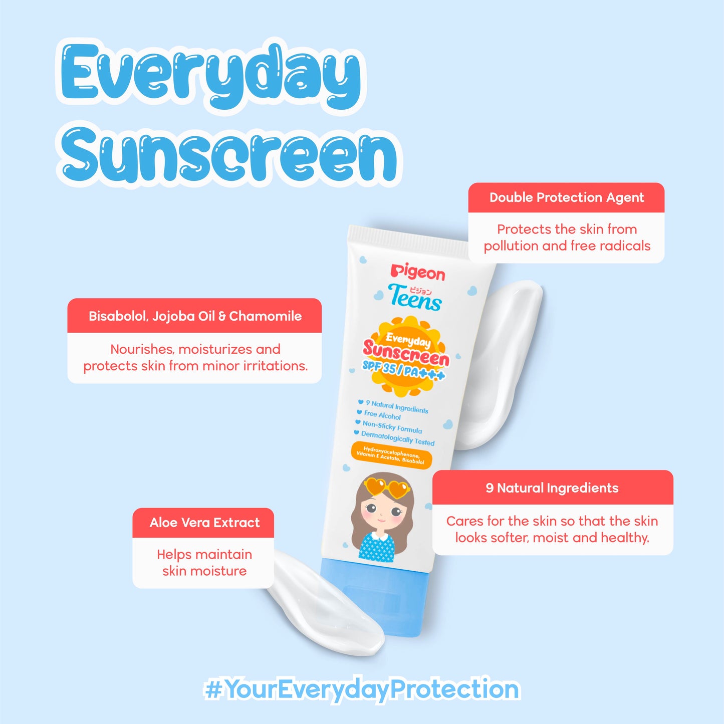 Pigeon Teens Everyday Sunscreen SPF35PA++ 30ml