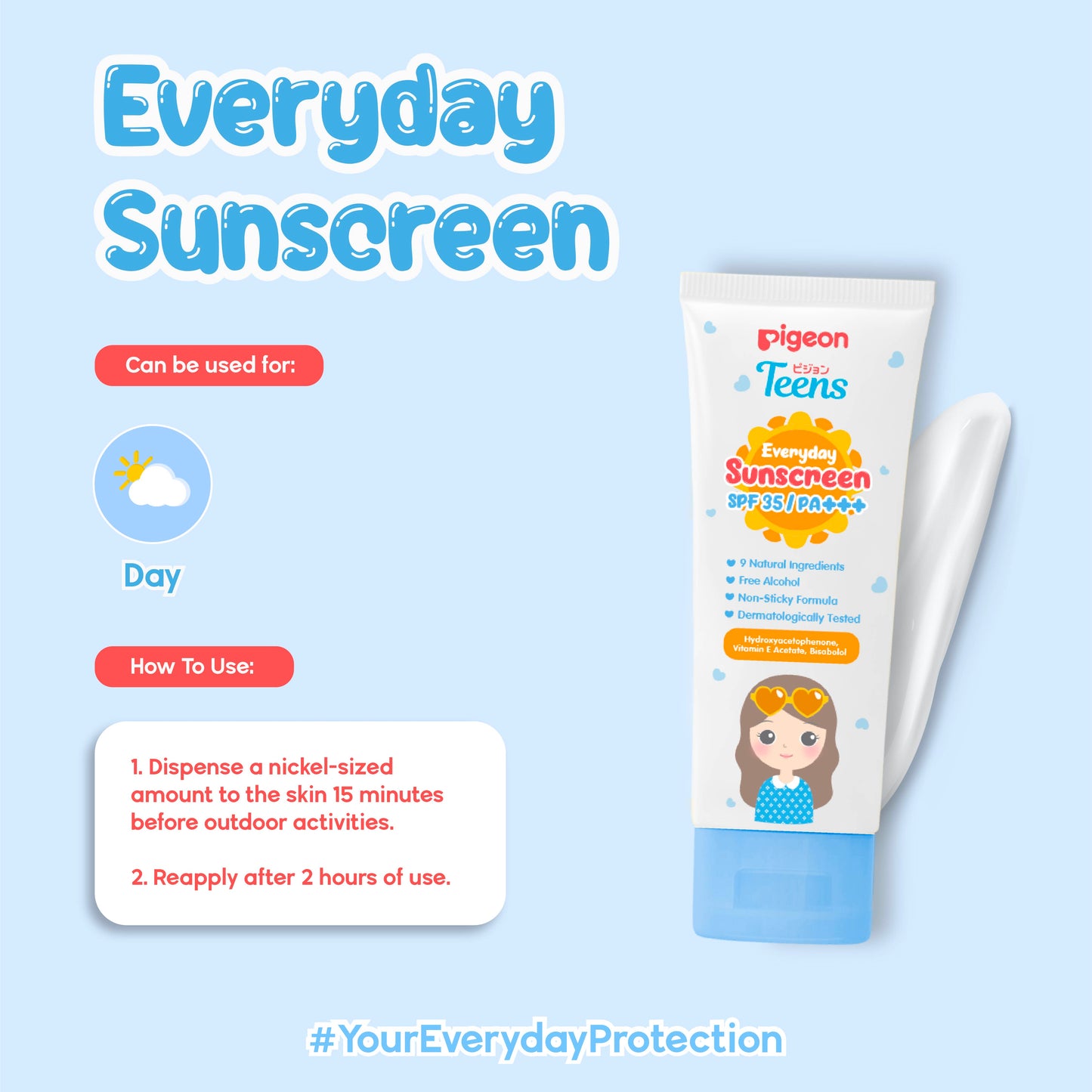 Pigeon Teens Everyday Sunscreen SPF35PA++ 30ml