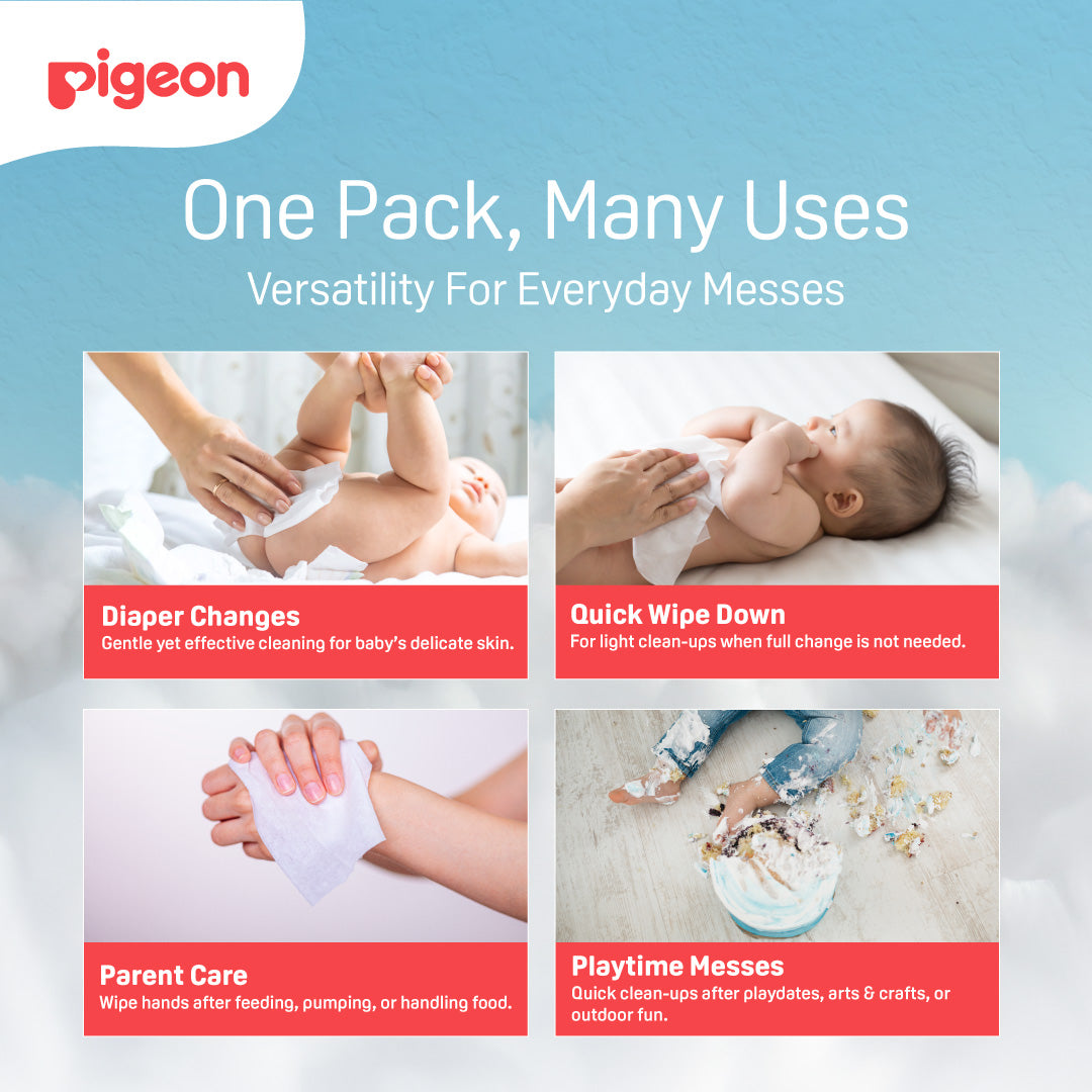 Pigeon Aqua Baby Wipes Hard Lid Cover (70 Wipes x 6)