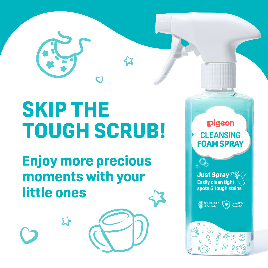 Skip the Tough Scrub with Pigeon Cleansing Foam Spray