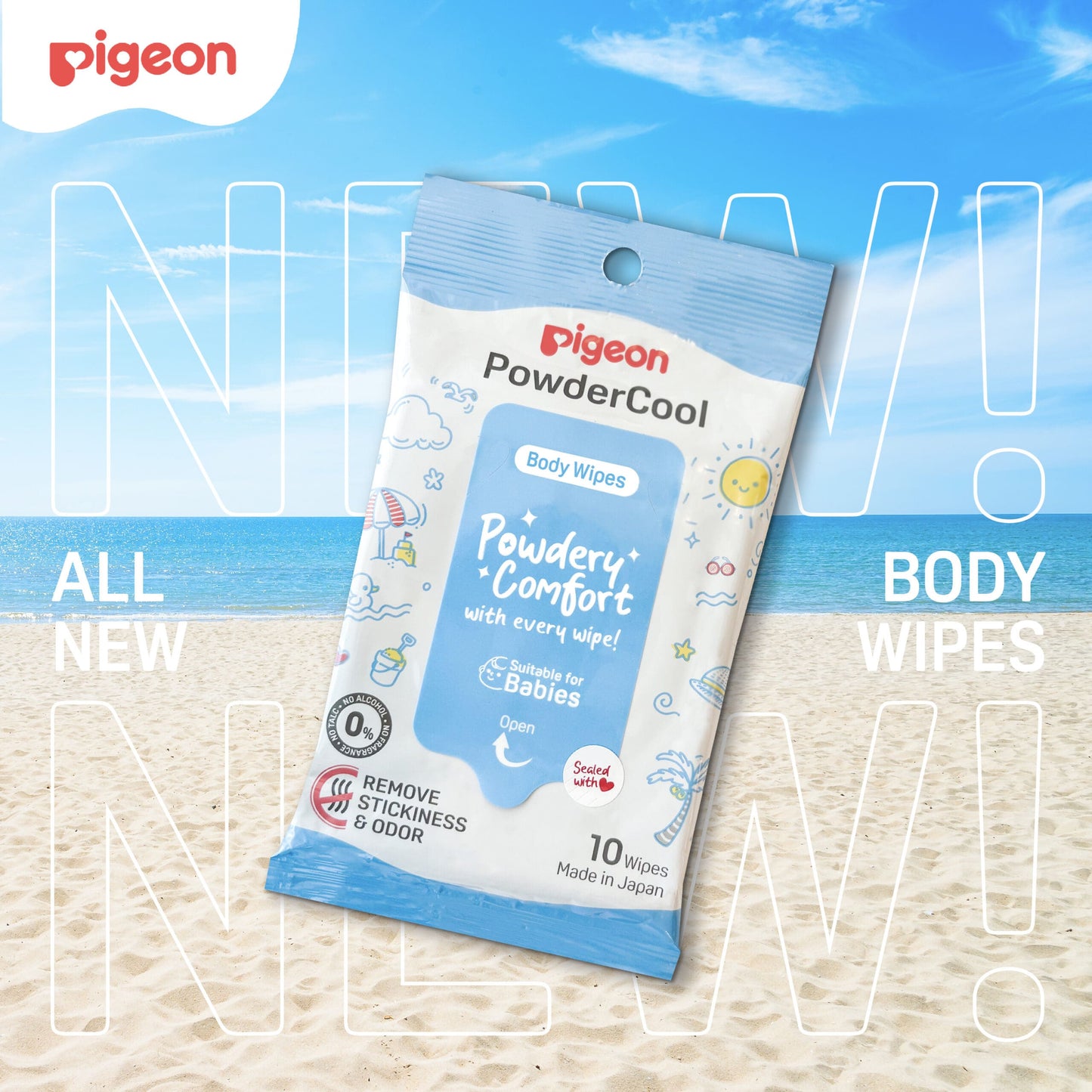 80091 PowderCool Body Wipes New launch
