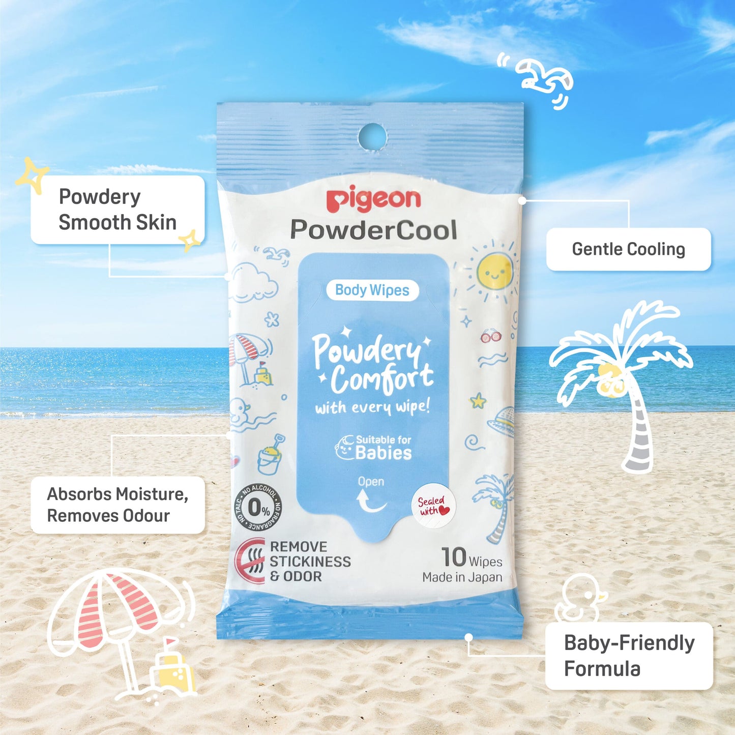 80091 PowderCool Body Wipes uspo