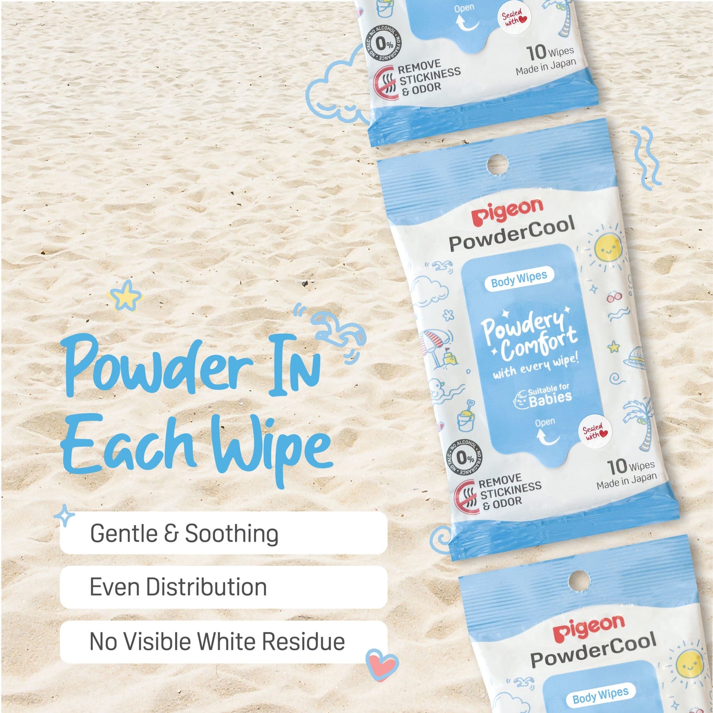 80091 PowderCool Body Wipes
