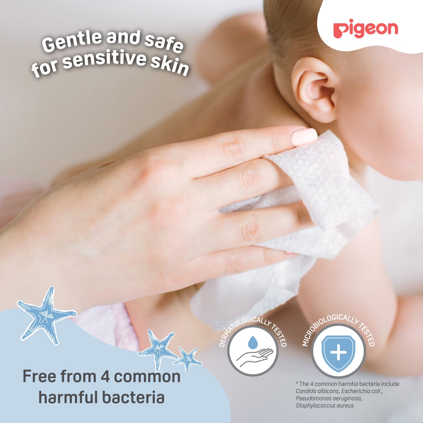 Pigeon Embossed Baby Wipes 100% Pure Water 70s 12in1 (Extra Soft & Thick)