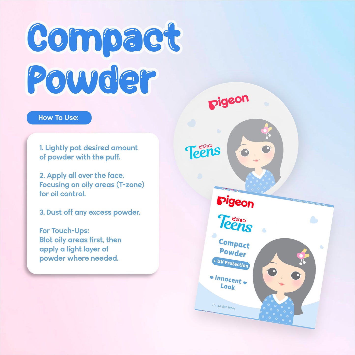 Pigeon Teens Compact Powder + UV Protection 14g