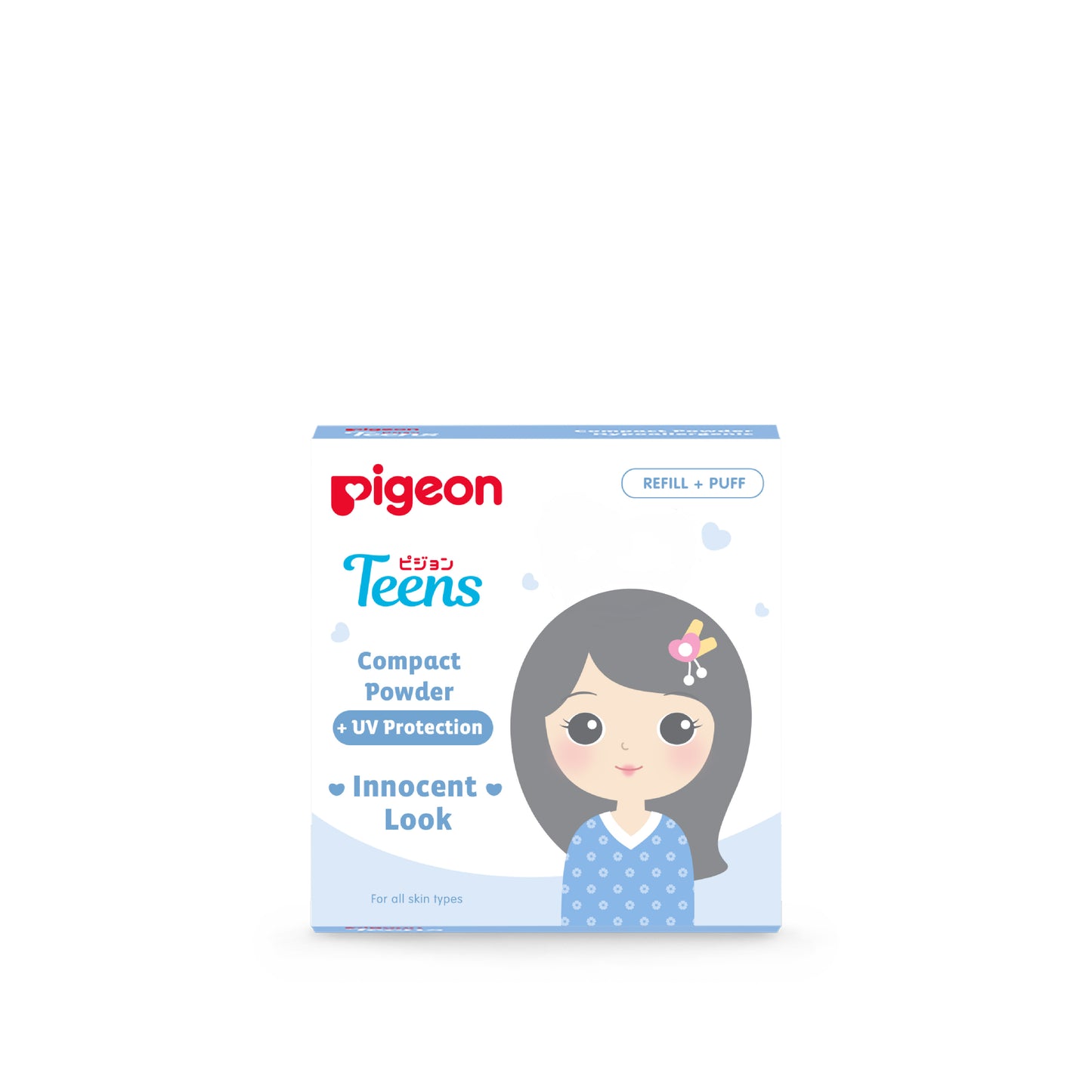 Pigeon Teens Compact Powder + UV Protection 14g (Refill + Puff)