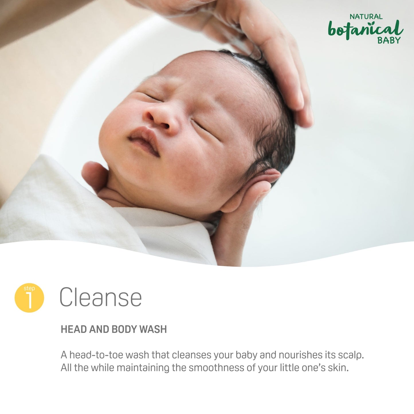 Natural Botanical Baby 2 in 1 Head & Body Wash Refill 900ml