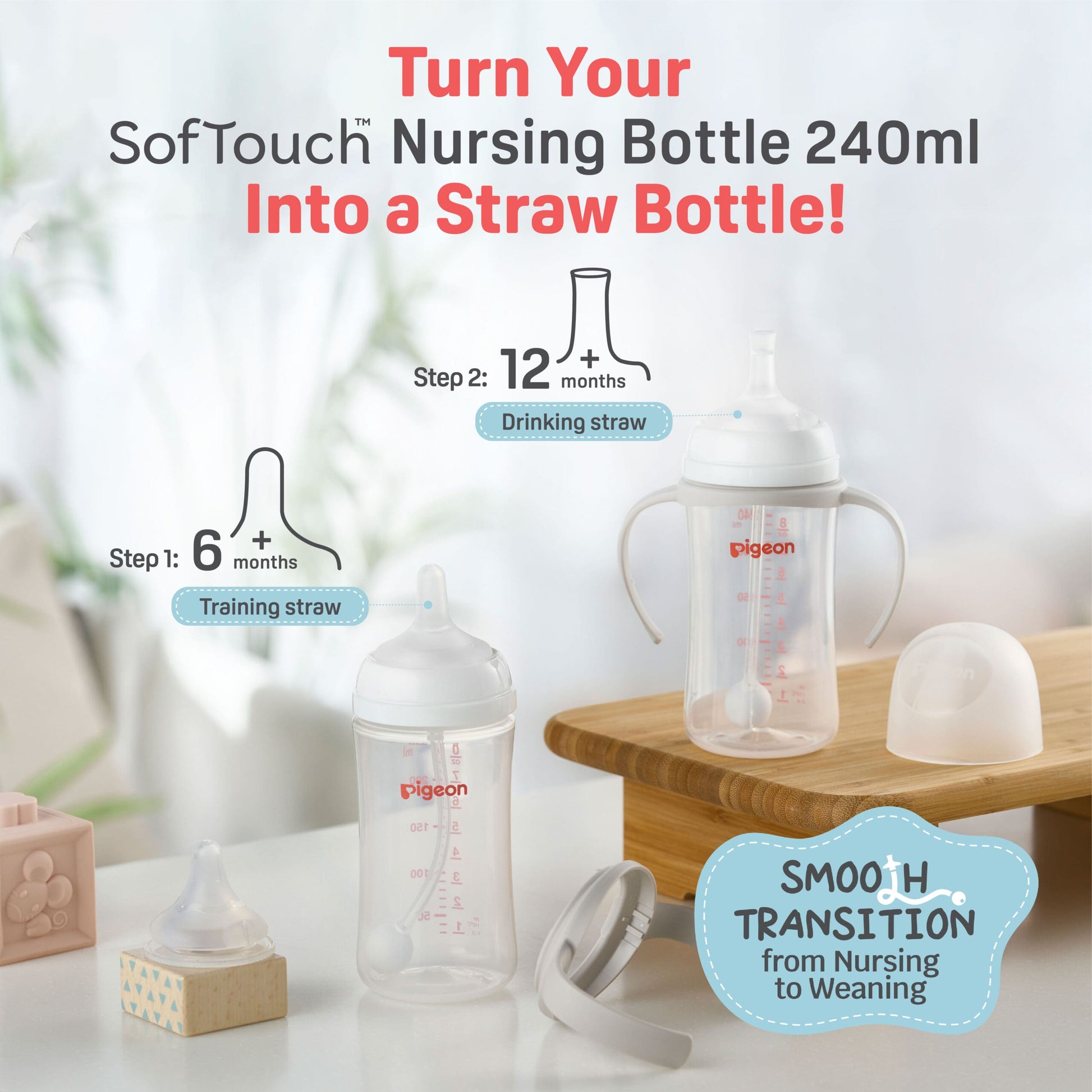 SofTouch™ Nursing Bottle_Transition to straw bottles