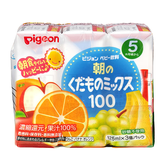 Pigeon Baby Juice Mixed Fruit 100% (125ml x 3) (JP)
