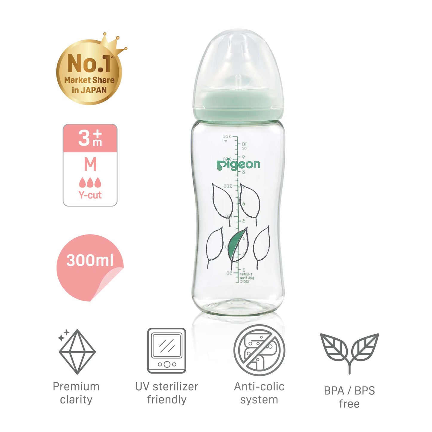 SofTouch™ T-Ester Nursing Bottle Leaf 300ml