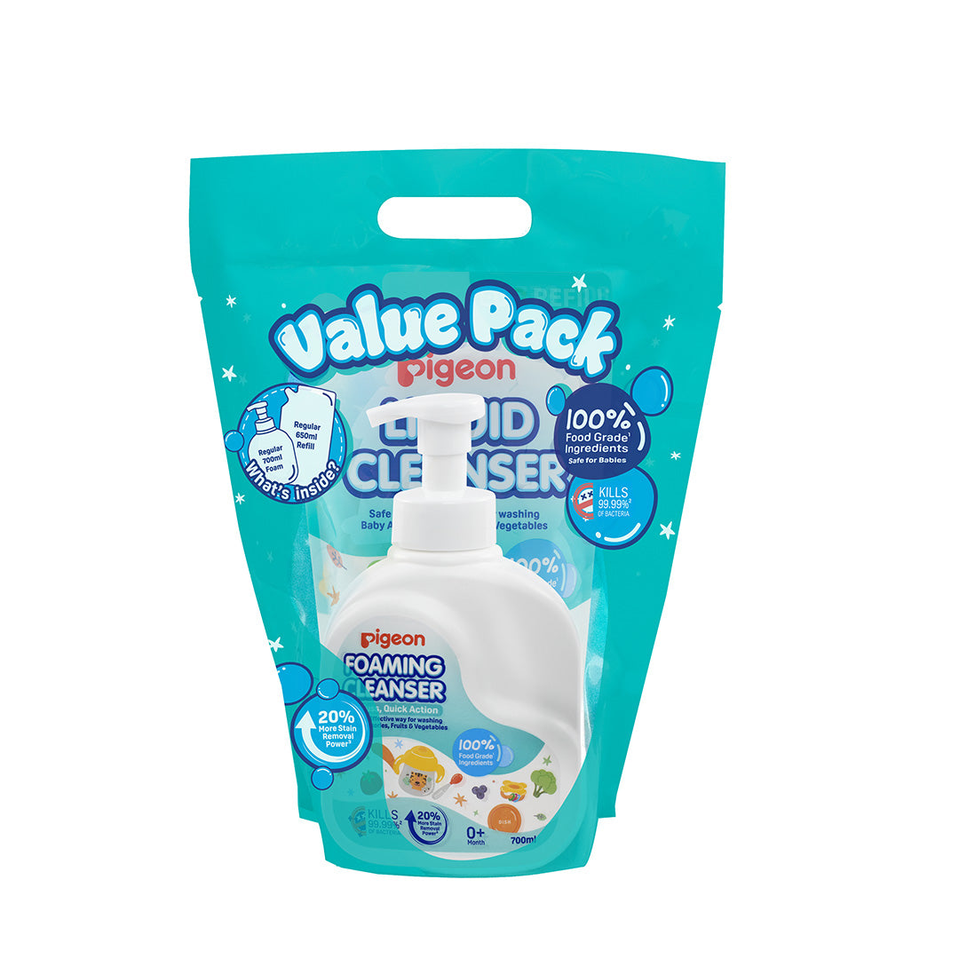 Pigeon Liquid Cleanser Bundle [700ml (Foam) + 650ml(Refill)]