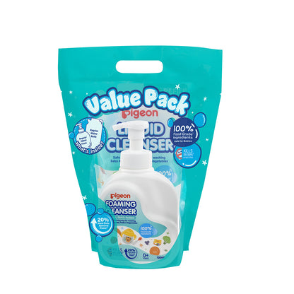 Pigeon Liquid Cleanser Bundle [700ml (Foam) + 650ml(Refill)]