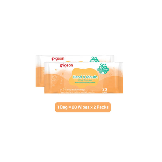 Pigeon Hand And Mouth Wet Tissues (20 Wipes x 2)