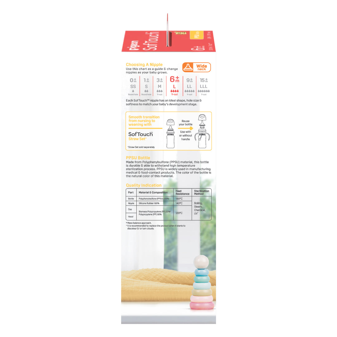 SofTouch™ BPP Nursing Bottle PPSU 330ml Logo