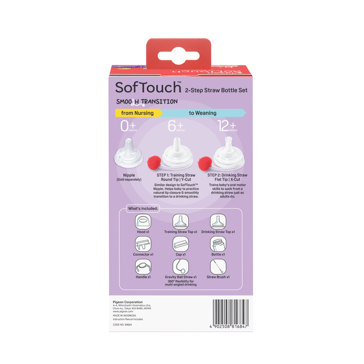SofTouch™ BPP 2-Step Straw Bottle Set T-ester 240ml Ocean