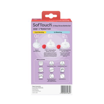 SofTouch™ BPP 2-Step Straw Bottle Set T-ester 240ml Ocean