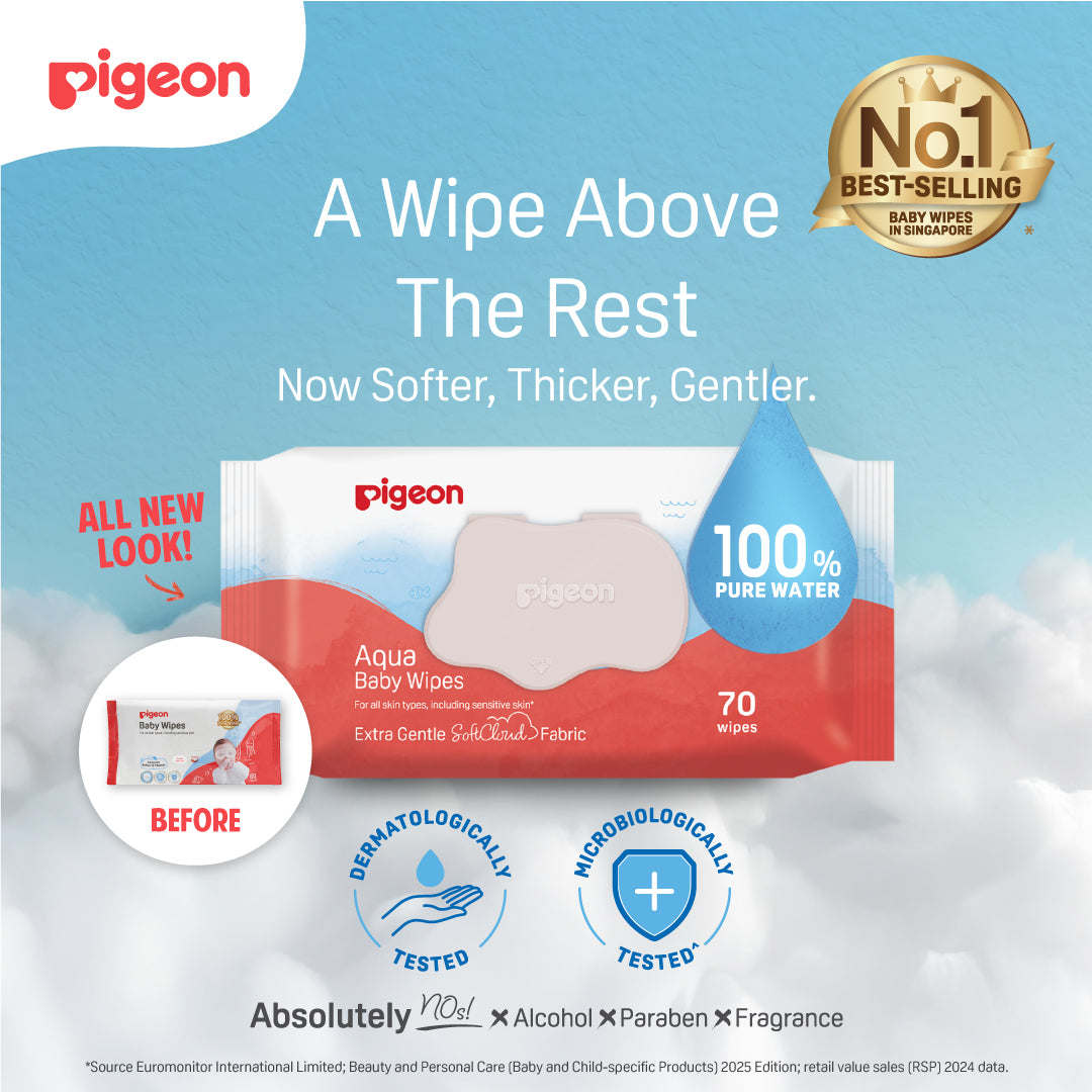 Pigeon Aqua Baby Wipes (20 Wipes x 3)