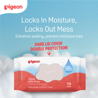 Pigeon Aqua Baby Wipes (20 Wipes x 3)
