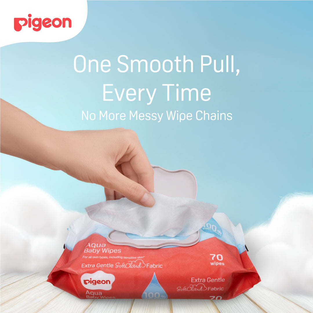 Pigeon Aqua Baby Wipes (20 Wipes x 3)