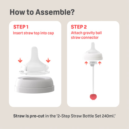 SofTouch™ BPP 2-Step Straw Bottle Set T-ester 240ml Ocean
