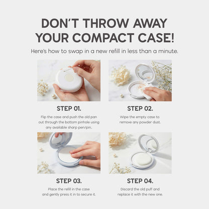 Pigeon Teens Compact Powder + UV Protection 14g (Refill + Puff)