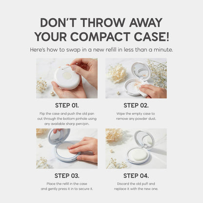 Pigeon Teens Compact Powder + UV Protection 14g (Refill + Puff)