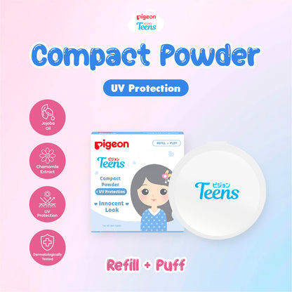 Pigeon Teens Compact Powder + UV Protection 14g (Refill + Puff)