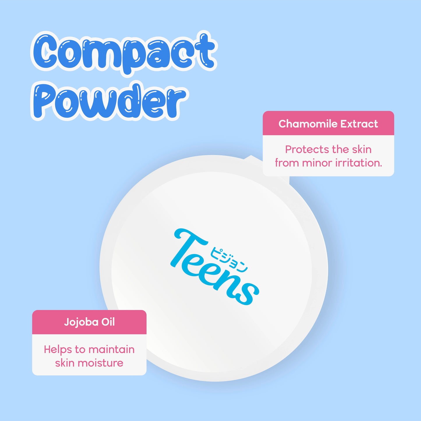 Pigeon Teens Compact Powder + UV Protection 14g (Refill + Puff)