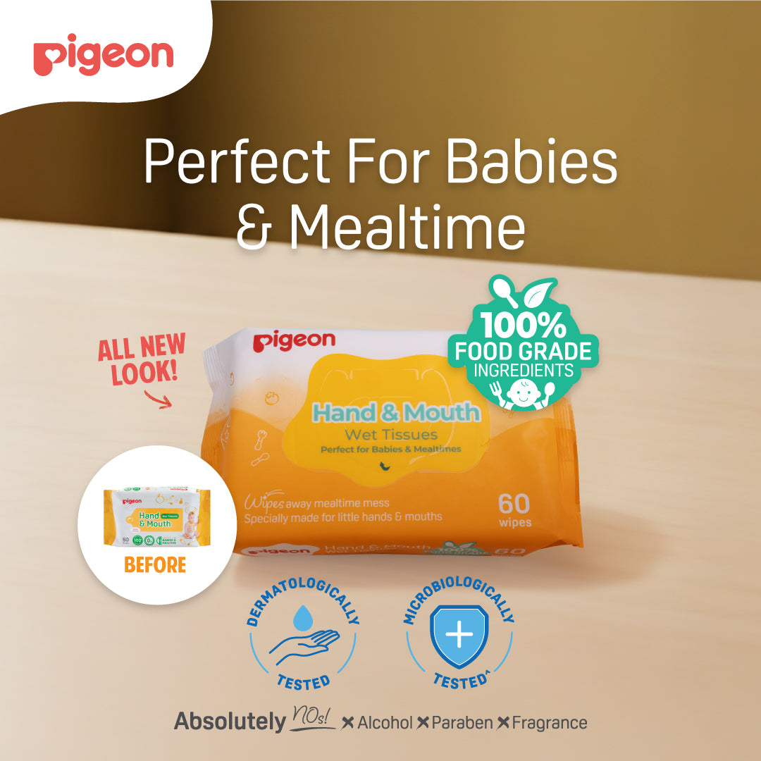 Pigeon Hand And Mouth Wet Tissues (60 Wipes x 2)