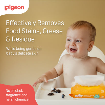 Pigeon Hand And Mouth Wet Tissues (60 Wipes x 2)