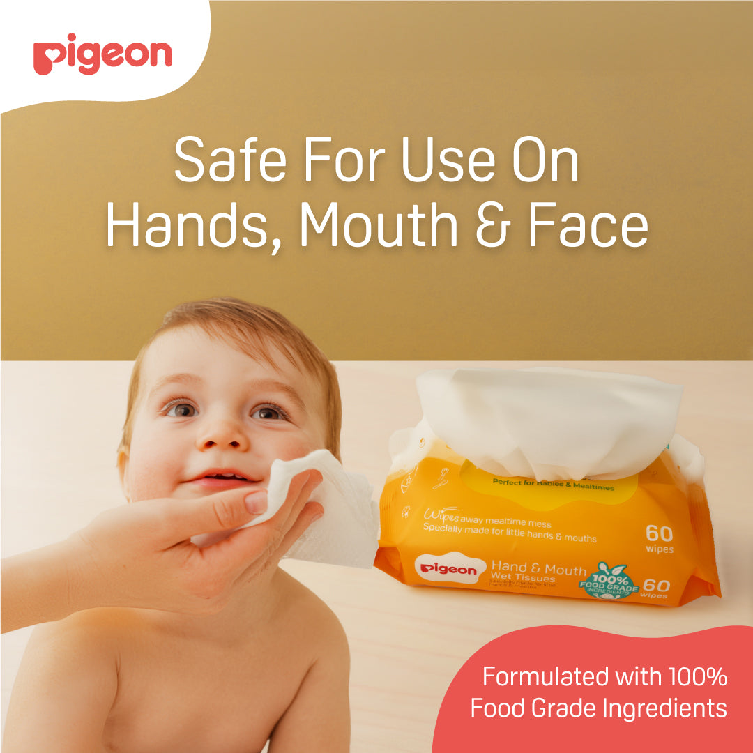 Pigeon Hand And Mouth Wet Tissues (60 Wipes x 2)