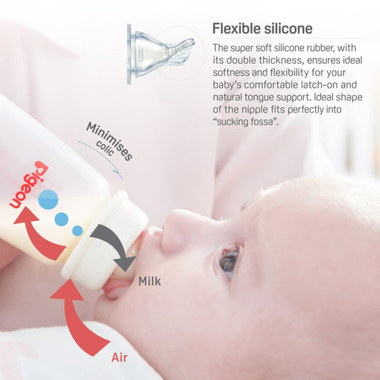 Flexible Slim Neck Nursing Bottle Glass 120ml